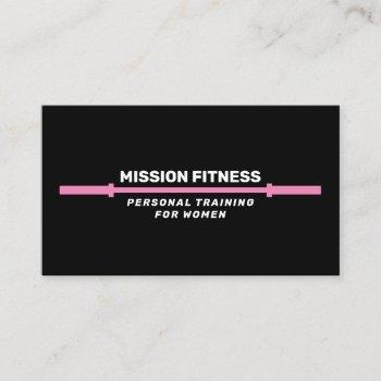  pink barbell fitness personal trainer  business b business card