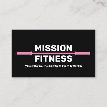 pink black female fitness personal trainer    business card