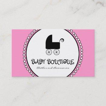 pink black white baby boutique business cards