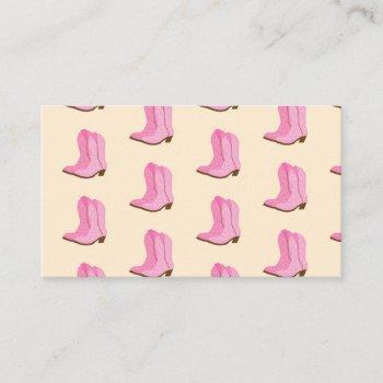pink cowgirl cowboy boots country texas ranch business card