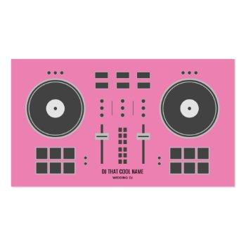 Small Pink Dj Controller Business Card Front View