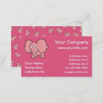 pink elephant cartoon business card