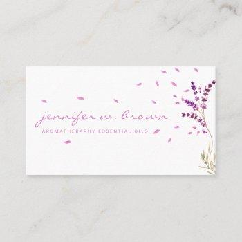 pink essential oils perfume lavender botanical business card