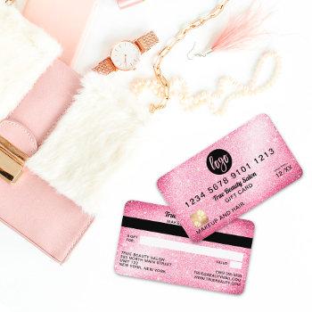 pink glitter logo credit card gift certificate