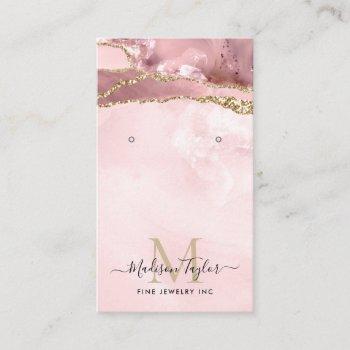 pink gold glitter marble agate jewelry display business card