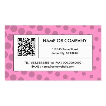 Small Pink Halftone Qr Code Business Card Front View
