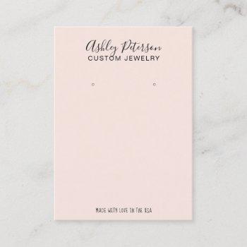 pink minimalist elegant jewelry earring display business card