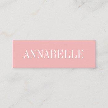 pink minimalist trendy modern business card