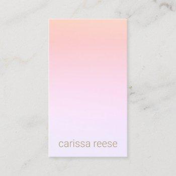 pink peach minimalist beauty salon business card