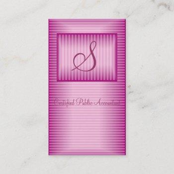 Small Pink Professional Profile Business Card Front View