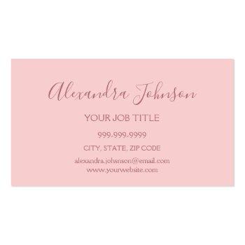 Small Pink Rose Gold Glitter Sparkle Hair Makeup Business Card Back View
