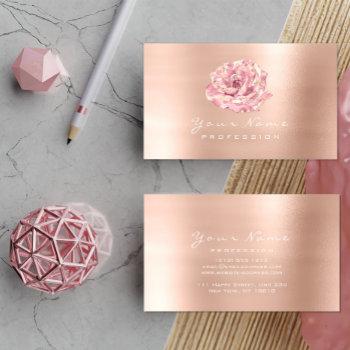 pink rose gold metal blogger stylist event beauty business card