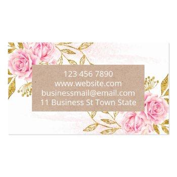 Small Pink Rose Kraft Candle Soy Melt Soap And Diy Craft Business Card Back View
