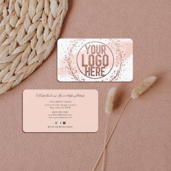 pink watercolor brushstroke glitter confetti logo business card
