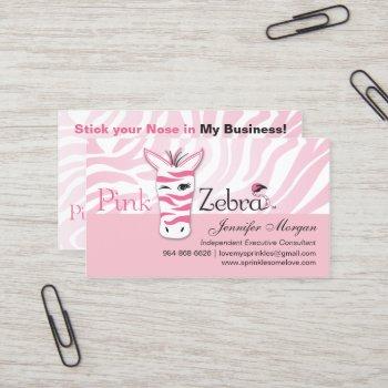 pink zebra at home business card