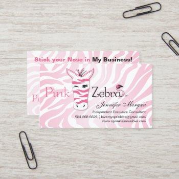 pink zebra business card