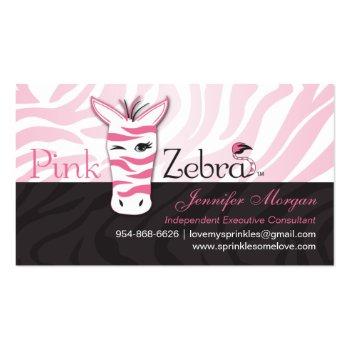 Small Pink Zebra Business Card Front View