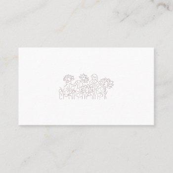 pinkish red floral design business card