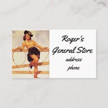pinup cowgirl business card