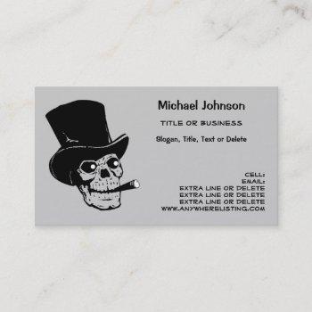 pirate or skull smoking cigar personal corporate business card