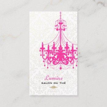 pixdezines hot pink chandelier/diy color business card
