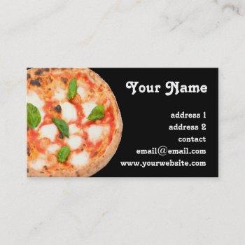 pizza photo on black background business card