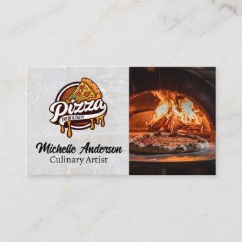 pizza slice logo | brick oven  business card
