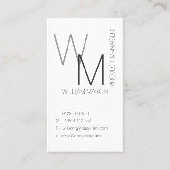 plain and simple white  professional business card