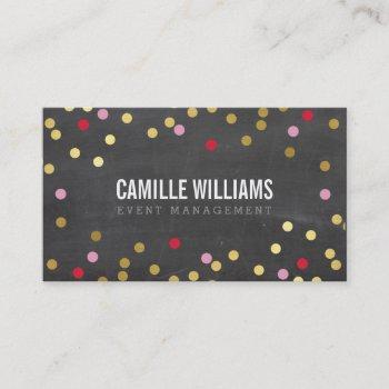 plain bold minimal confetti gold red chalkboard business card