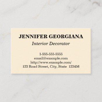 plain & clean interior decorator business card