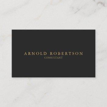 Small Plain Gray Gold Professional Business Card Front View