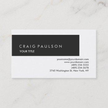 plain grey white professional business card