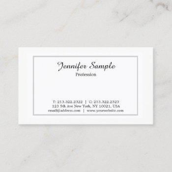 plain modern professional white simple minimalist business card