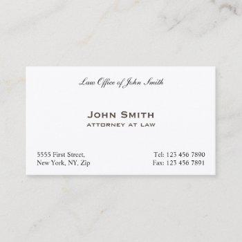plain professional elegant attorney law office business card