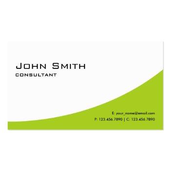 Small Plain Professional Green Elegant Modern Computer Business Card Front View