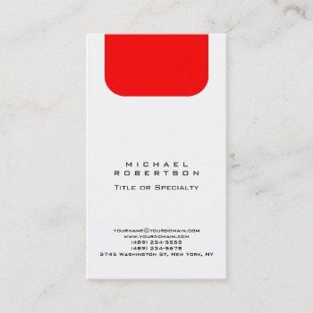 plain red white monogram professional minimalist business card