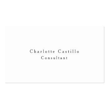 Small Plain Simple Black White Minimalist Classical Business Card Front View