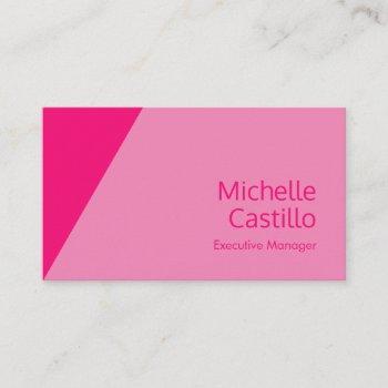plain simple feminine minimalist pink business card