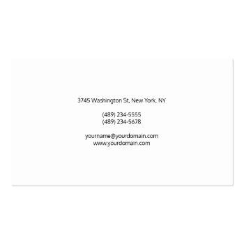 Small Plain Simple White Attractive Rounded Two Sided Business Card Back View