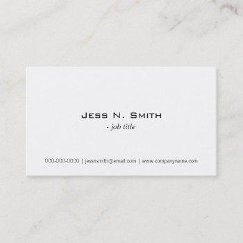 plain,simple white business card
