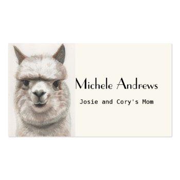 Small Play Date Mom Card Cards Cute Llama Alpaca Front View