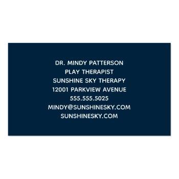 Small Play Therapist Child Psychologist Counselor Toys Business Card Back View