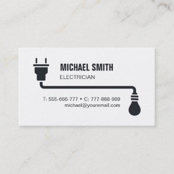 plug and light bulb electrician business card