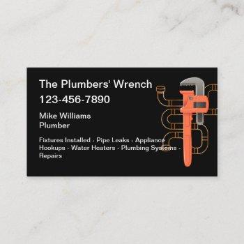 plumber business cards plumbing theme