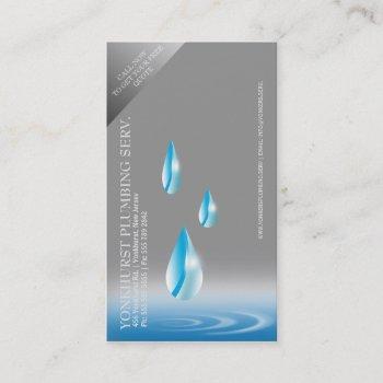 plumber plumbing service droplets business card