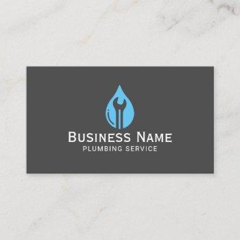 plumbing service water drop tool logo professional business card