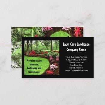 plush green landscape lawn care business business card