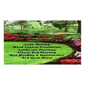 Small Plush Green Landscape Lawn Care Business Business Card Back View