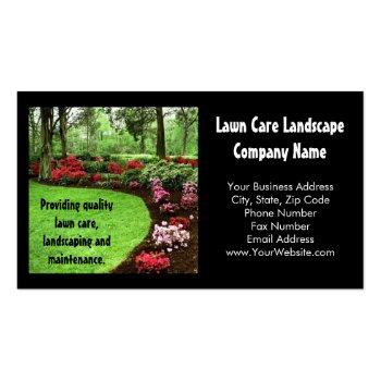 Small Plush Green Landscape Lawn Care Business Business Card Front View