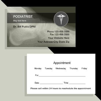 podiatrist appointment reminder and business cards